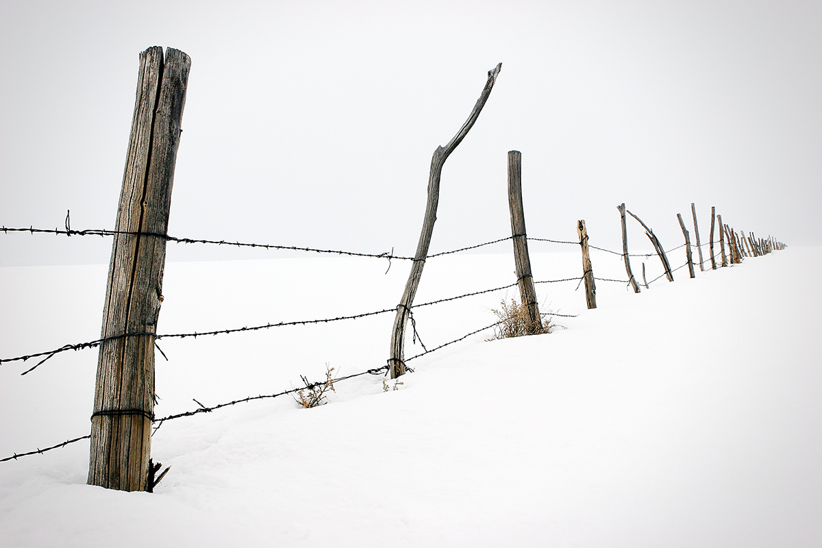 Handmade Fence and Snowstorm